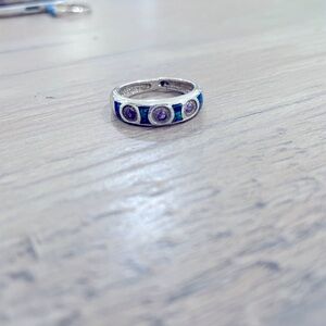 Turquoise, Amerhyst silver ring